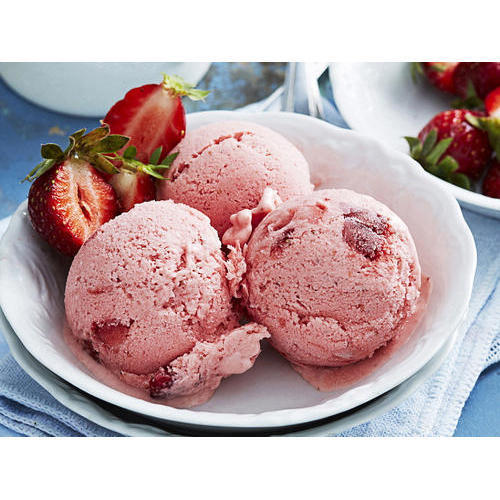 Pink Color Strawberry Fruit Ice Cream With 5 Days Shelf Life And Delicious Taste