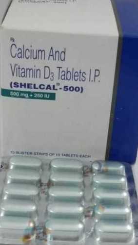 Shelcal-500 Calcium, Chromium & Vitamin D3 Tablets - 99.8% Purity, White | Enhance Insulin Sensitivity, Restore Ovarian Function, Treat Calcium Deficiency