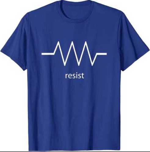 Shrink Resistance Skin Friendliness Half Sleeves And Round Neck Cotton Blue Printed Men T Shirt Gender: Male