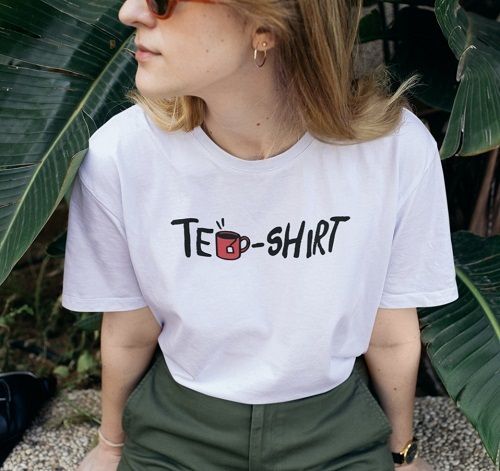 White Tea Shirt Printed Cotton Women T-shirt For Daily Wear