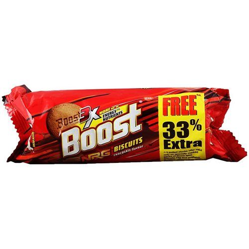 100G Chocolate Flavor Boost Nrg Biscuit With 3X Energy Nutrients For Snacks Fat Content (%): 42 Percentage ( % )