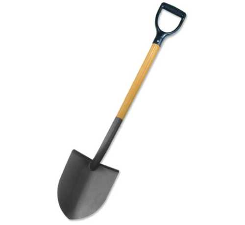 Light Weight Gardening Digging Round Point Shovel With Wooden Finish Handle