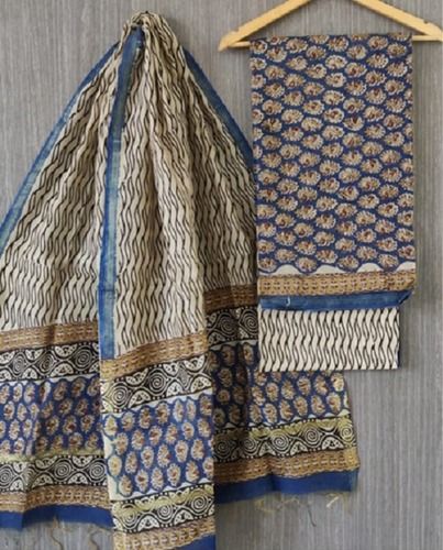 Chanderi Silk Dress Material, for Making Textile Garments, Pattern :  Printed at Best Price in Jaipur
