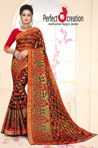 Multicolor Prefect Creation Floral Printed Casual Cotton Saree For Women