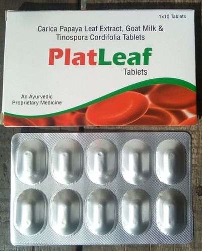 Platleaf Carica Papaya Leaf Extract, Goat Milk And Tinospora Cordifolia Tablets, 1x10 Blister Pack
