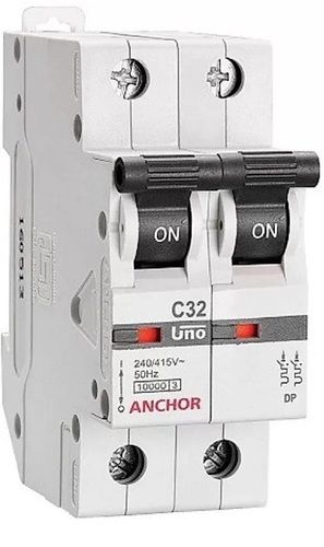 White And Black Anchor Panasonic Electronic Changeover Switch Series Ampere Dual Pole C Curve Mcb