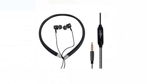 Black Color Maczee Wired Earphones Headphones  Body Material: Plastic And Rubber