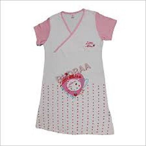  लड़कियों के लिए मुलायम, आरामदायक और हवा पार होने योग्य शुद्ध कॉटन पिंक (गुलाबी) और सफ़ेद टी-शर्ट