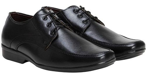 Breathable Mens Lightweight Pure Leather Latest Stylish Black Shoes With Hard Sole