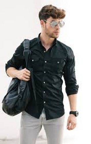 Mens Long Sleeve Regular Fit Casual Wear Design Comfortable Dark Green Shirt Chest Size: 36-38