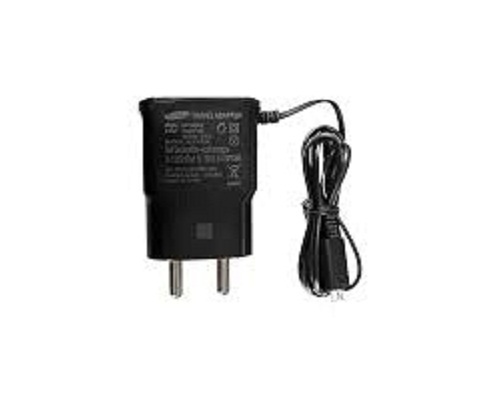 Wall Mobile Android Charger With 1 Meter Micro USB Charging Data Cable - Plastic Body , Black Color, Ultra-Fast Charging, Durable TPE Cable with Smart Charge Technology