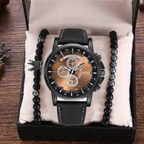 Black And Golden Color Round Dial Designer Wrist Watch