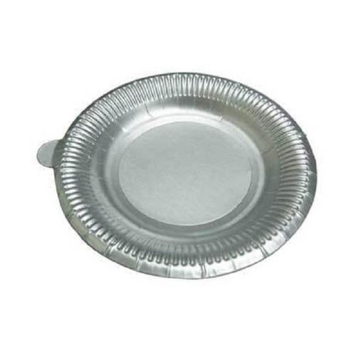 Disposable Silver Paper Plate Made Of Durable, Glossy Paper Application: Used In Wedding And Parties