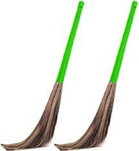 Green And Brown Colour Flower Environmentally Friendly Broom For Floor Cleaning