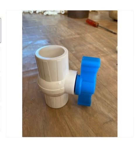 Plastic High Pressure, Connector Type Flanged End Pvc Ball Valve In White And Blue Color 