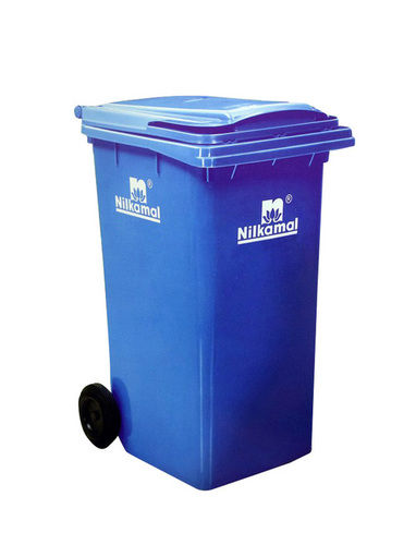 Nilkamal 240 Ltr Blue Heavy Duty Wheel Mounted Dustbin Application: School