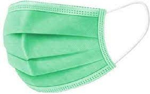 Three Ply Breathable Green Disposable Face Mask With Comfortable Air Loop 