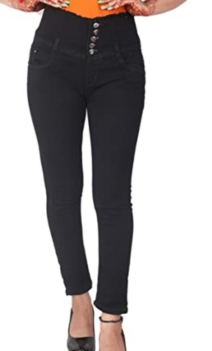 Stretch Denim Cigarette Fit High Waisted Jeans Black | French Connection UK
