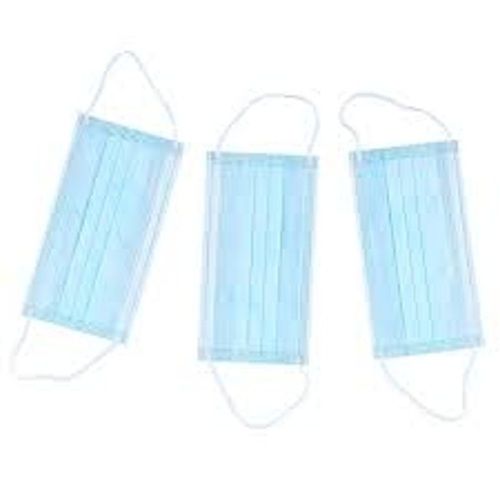 3 Ply Disposable Face Mask With Ear Loop And Non Woven Materials, Blue Color Age Group: Suitable For All Ages