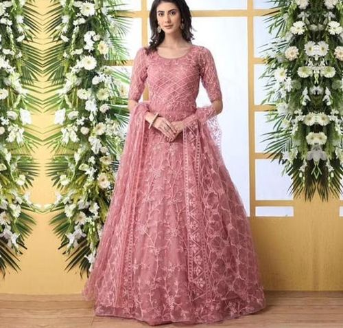 Net Embroidered Latest New Designer Ladies Gown