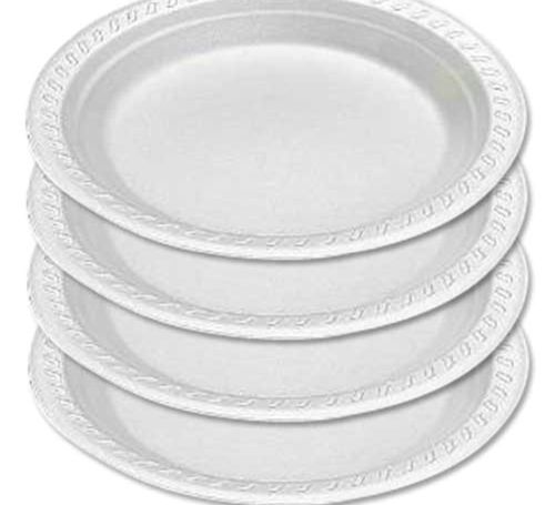 White Easy To Use Recycle And Eco-Friendly Round Shape Disposable Plastic Plate