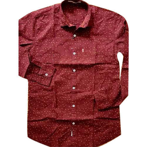 100 Percent Pure Cotton Men Maroon Linen Shirt Collar Neck Party Wear  Age Group: 28-30