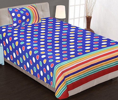 Cotton Trendy And Attractive Colourful Designs Bedsheet With Blue Color And Washable