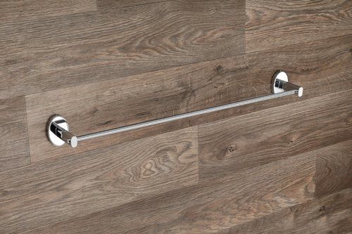 Rectangular  24 Inch Silver Rust Proof Polished Wall Mounted Stainless Steel Towel Rod, Uses For Bathroom