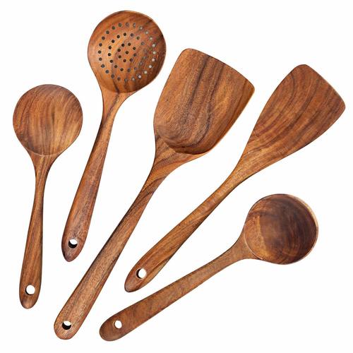 Brown Polished Kitchen Wooden Spoon Set For Home at Best Price in ...