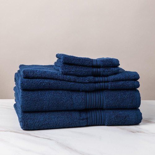 Cotton Bath Towel Blue Colour Size 70X140Cm With Plain Durable Absorbent And Comfortable Age Group: Old Age