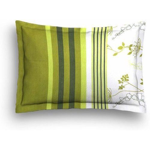 Green And White Printed Pillows Cover With 100 Cotton Fabrics And Washable