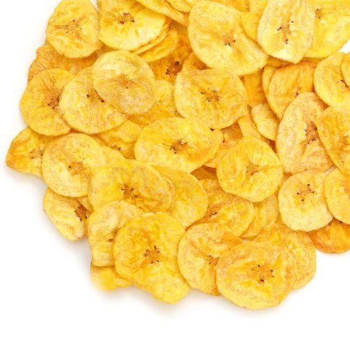 No Artificial Color, No Preservatives Added Dark Yellow Color Round Shape Banana Chips 