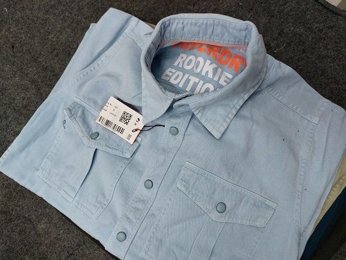 Dry Cleaning Plain Sky Blue Color Full Sleeve Denim Shirt For Casual Wear