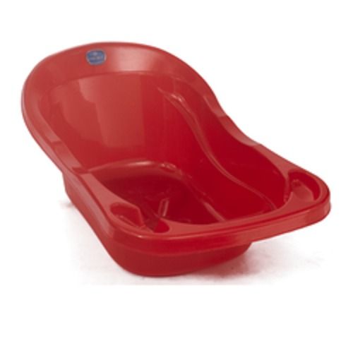 Red Colour Plastic Highly Durable Baby Bath Tub With Long-Lasting Use, Size Medium