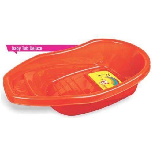 Red Colour Strong Plastic Highly Durable Baby Bath Tub, Age For 3 Years