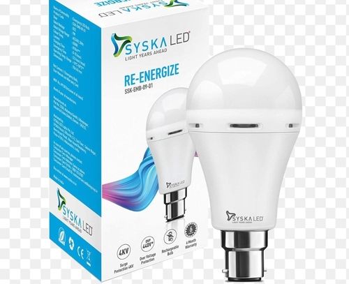 Round Warm White Syska Ssk-Emb-09-01 Wall Mountable Led Bulb Body Material: Aluminum