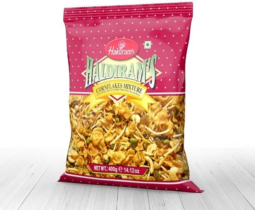 Spicy And Salty Indian Snacks Haldirams Cornflakes Mixture Namkeen, 400 Gram Carbohydrate: 6 % Percentage ( % )