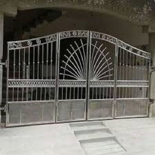 White Sturdy Design Reliable Service Life Easy To Install Swing Mild Steel Designer Main Gate