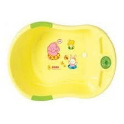 Yellow Colour Plastic Highly Durable Comfortable Baby Bath Tub For 3 Year Old Baby