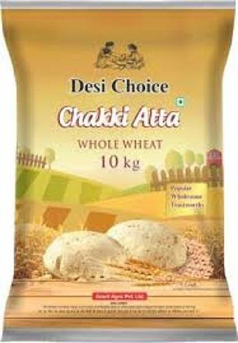 100% Fresh And Organic Desi Choice Whole Wheat Chakki White Atta, 10Kg  Fat Content (%): 1 Percentage ( % )