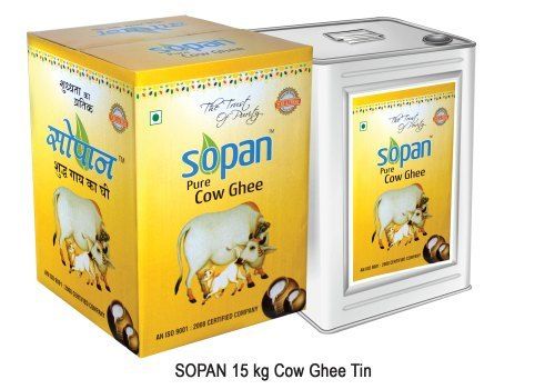Adulteration Free 100% Pure Cow Ghee, 15 Kg Tin Canister With 14% Fat