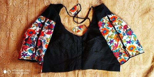 Indian Black Colour Designer Printed Blouse With Cotton Fabrics And Breathable