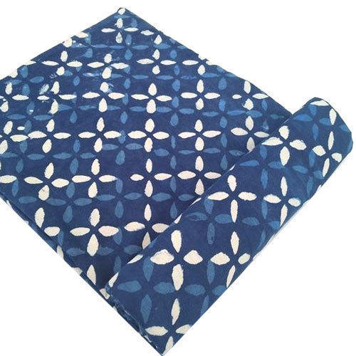 Blue Color Printed Cotton Cambric Fabric For Bag, Garment, Upholstery