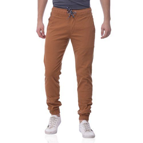 Buy INDIAN TERRAIN Brown Solid Cotton Blend Slim Fit Mens Trousers   Shoppers Stop