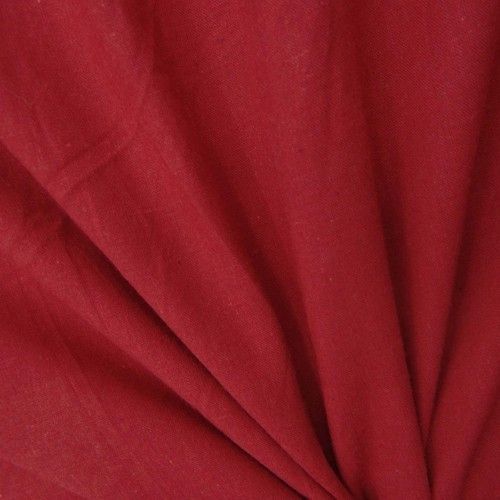 Cotton Cambric Plain Red Colour Fabric Width 44 To 45 Inches Used in Curtains and Bedsheet