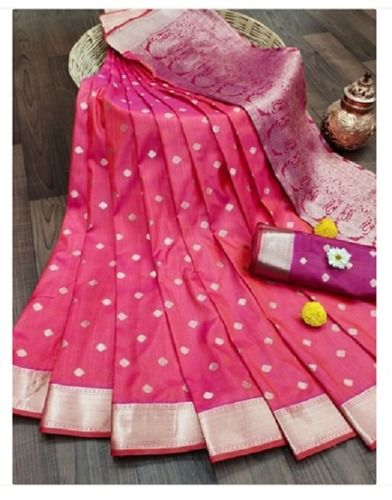 Cotton Silk Womens Pink Color Fancy And Designer Saree For Casual Wear