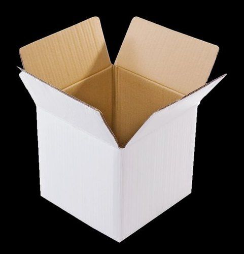 2 Ply White Plain Rectangle 120 Gsm Corrugated Boxes For Industries Uses