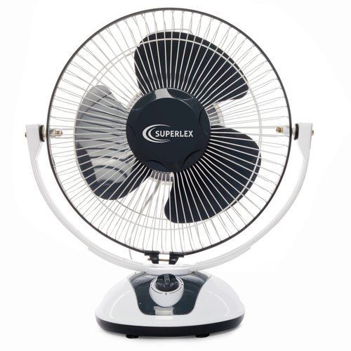 24 Watt Superlex Electric Air Cooling Table Fan White And Black Color For Office, Home Blade Diameter: 3-6 Inch (In)