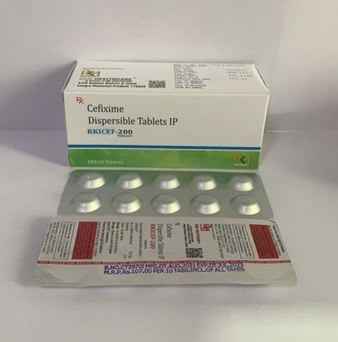 Cefixime 200 MG Dispersible Antibiotic Tablet, 10x10 Blister Pack