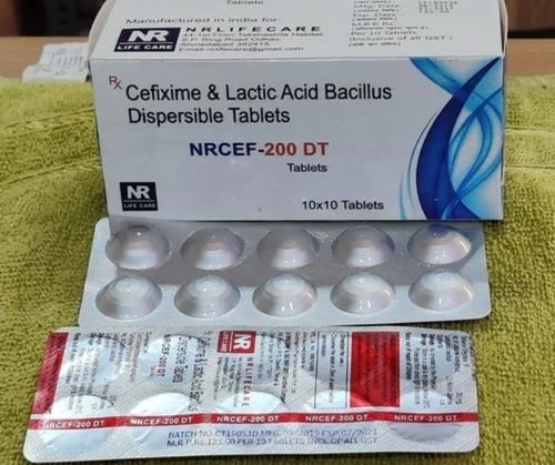 Cefixime And Lactic Acid Bacillus Dispersible NRCEF- 200 DT Tablets (10X10 Tablets)